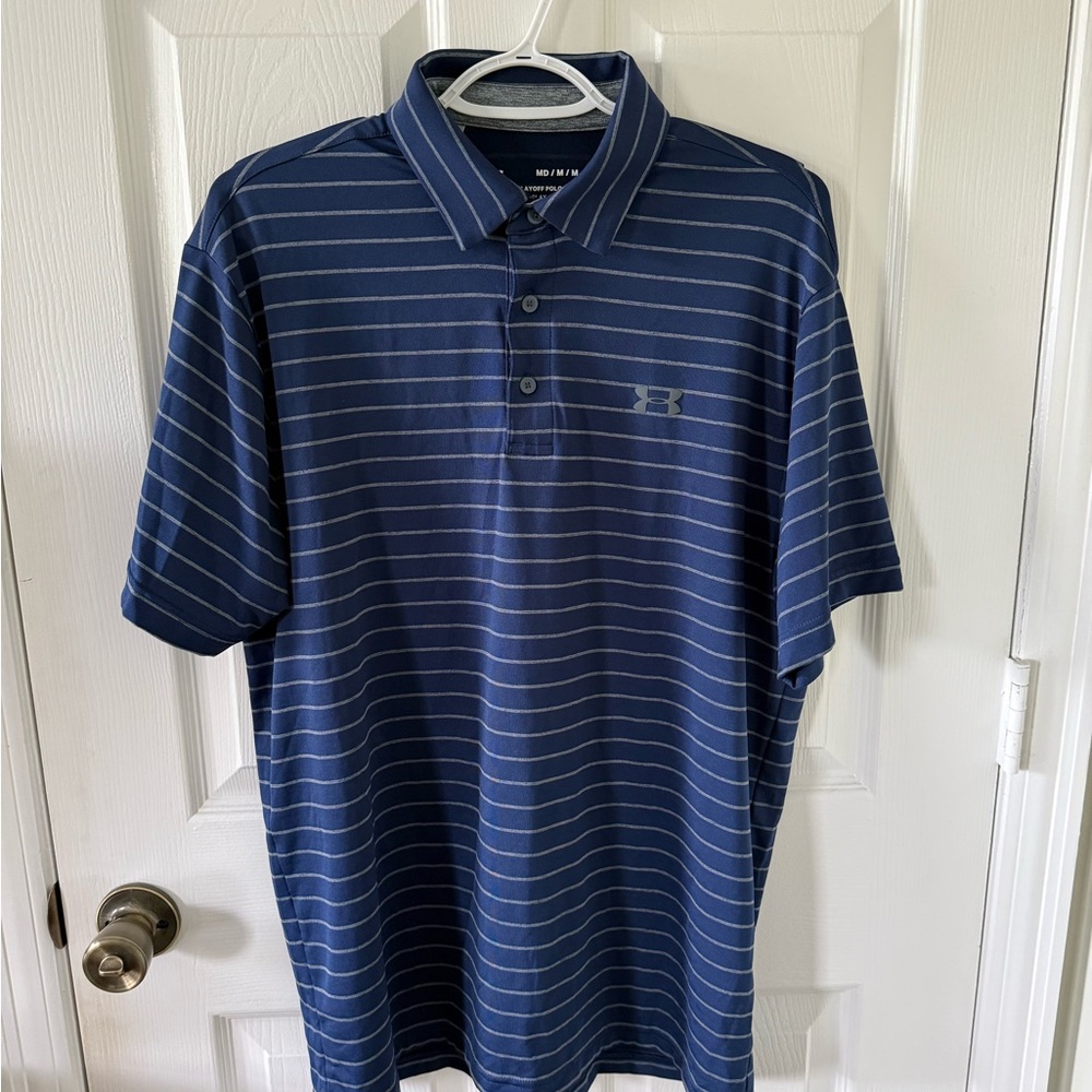 Under Armour Men's Navy Striped Polo Shirt